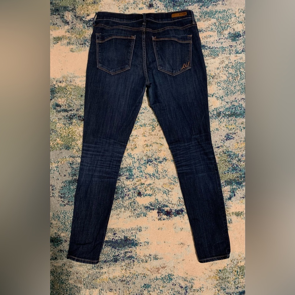 Size 12 Dark Blue, Slightly distressed, Express Mid-rise Jeans/Leggings
